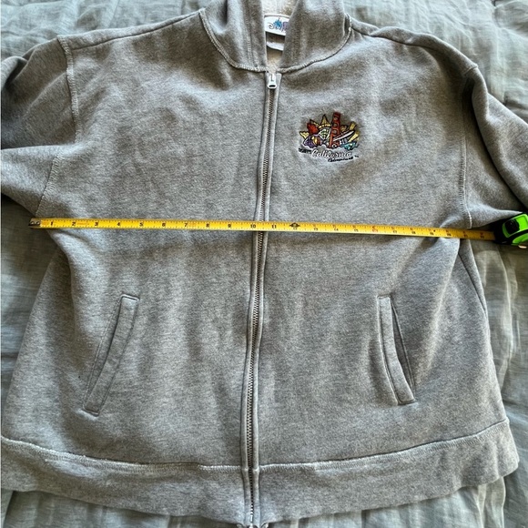 Disney Vintage California Adventure Zip Hoodie Gray Sweatshirt XL Gray with flaw - Picture 6 of 8